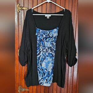 CJ Banks Black Knit Top